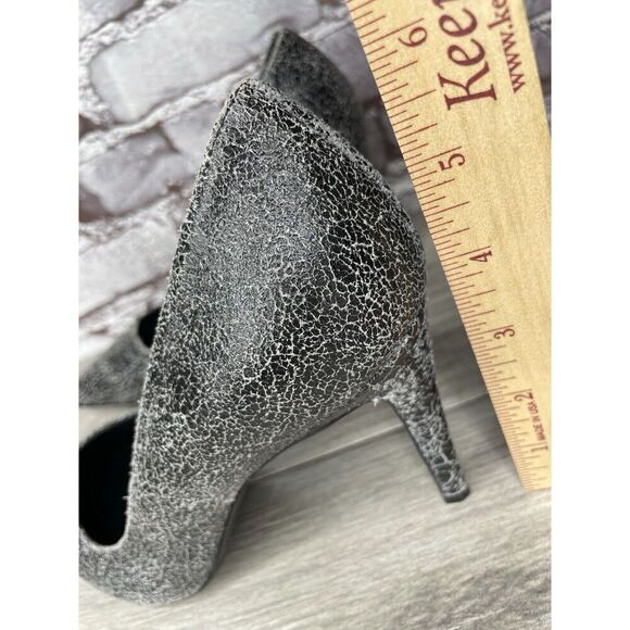 AllSaints Grey Leather Lena Pumps Stiletto Pointed Heels Women’s Sz 39EU/8.5M US - Picture 10 of 16